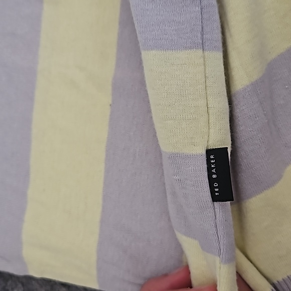 Ted Baker brand sz 4/Large striped crewneck pullover sweater - Picture 2 of 5